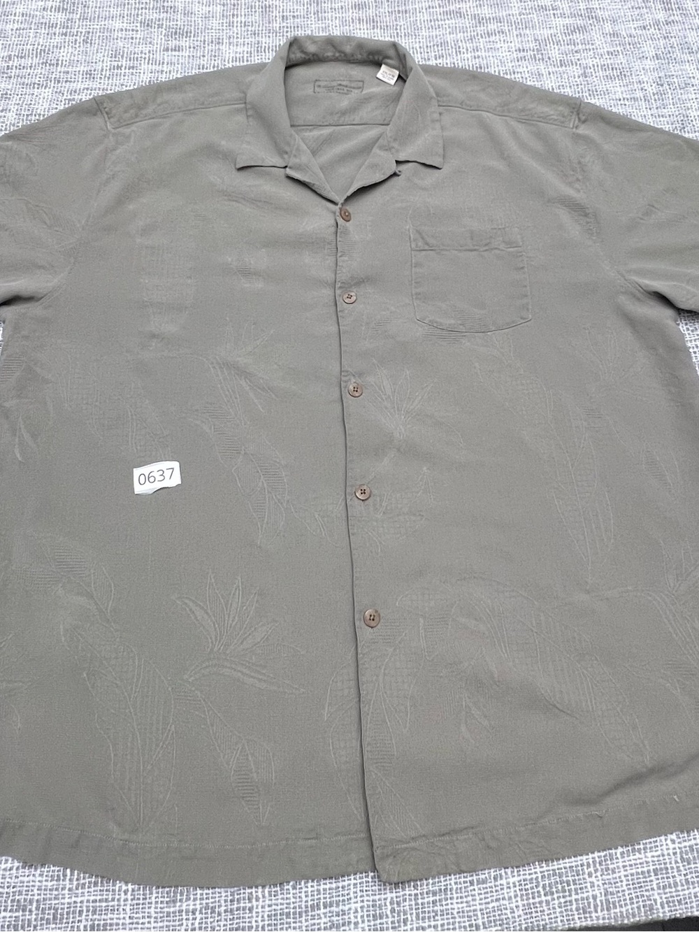 Tommy Bahama Olive Green Short-Sleeve Button-Down Shirt
